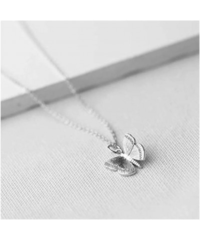 Friendship Compass Necklace Good Luck Butterfly Pendant Chain Necklace with Message Card Gift Card for Women Silver Butterfly...