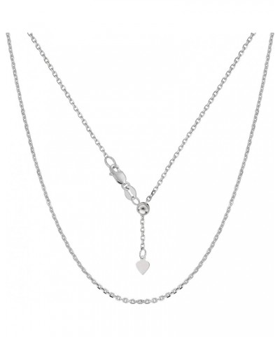 Sterling Silver Rhodium Plated 22" Sliding Adjustable Cable Chain Necklace, 1.5mm $28.70 Necklaces