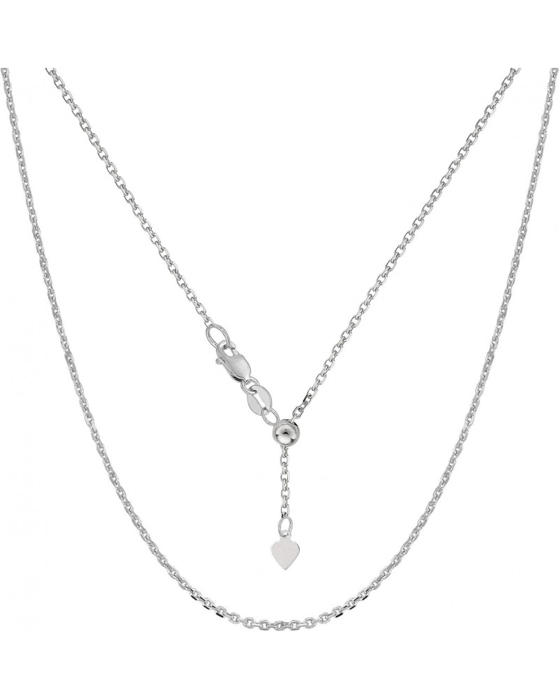 Sterling Silver Rhodium Plated 22" Sliding Adjustable Cable Chain Necklace, 1.5mm $28.70 Necklaces