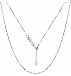 Sterling Silver Rhodium Plated 22" Sliding Adjustable Cable Chain Necklace, 1.5mm $28.70 Necklaces