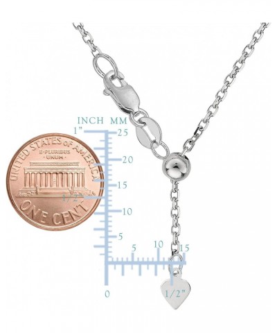 Sterling Silver Rhodium Plated 22" Sliding Adjustable Cable Chain Necklace, 1.5mm $28.70 Necklaces