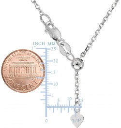 Sterling Silver Rhodium Plated 22" Sliding Adjustable Cable Chain Necklace, 1.5mm $28.70 Necklaces