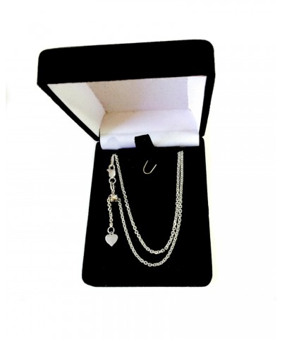 Sterling Silver Rhodium Plated 22" Sliding Adjustable Cable Chain Necklace, 1.5mm $28.70 Necklaces