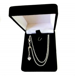 Sterling Silver Rhodium Plated 22" Sliding Adjustable Cable Chain Necklace, 1.5mm $28.70 Necklaces