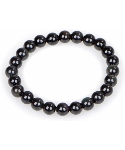 Natural Gemstone Round Beads Stretch Bracelet Healing Reiki 8mm Rainbow Obsidian $7.14 Bracelets