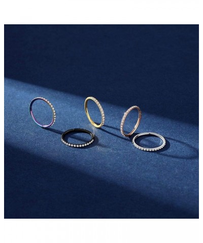 316L Stainless-Steel Piercing-Ring Hinged Nose-Rings-Hoop with Zircon/Opal 14G 16G 18G 20g Body Pierecing Ring Segment Clicke...