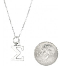 Sterling Silver Oxidized Sigma Greek Sorority Letter Charm with Box Chain Necklace 20.0 Inches $16.06 Necklaces