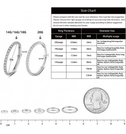 316L Stainless-Steel Piercing-Ring Hinged Nose-Rings-Hoop with Zircon/Opal 14G 16G 18G 20g Body Pierecing Ring Segment Clicke...