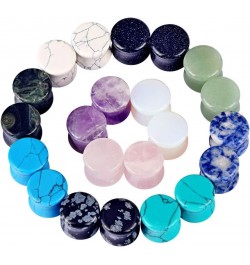 22 Pcs Mixed Stone Ear Plugs Kit Stretching Earrings Gauges Set Saddle Double Flare Expander Tunnels for Men Women Earrings B...