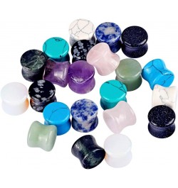 22 Pcs Mixed Stone Ear Plugs Kit Stretching Earrings Gauges Set Saddle Double Flare Expander Tunnels for Men Women Earrings B...