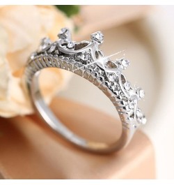 2023 New Diamond Encrusted Crown Ring Fashion Simple Zircon Ring Simple Personality Character Rings Ring for Women and Girls ...