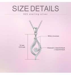 Sterling Silver Natural Diamond Necklace for Women, Infinity Pendant Necklaces with 1/10 CTW Diamonds, Mothers Day Gifts for ...