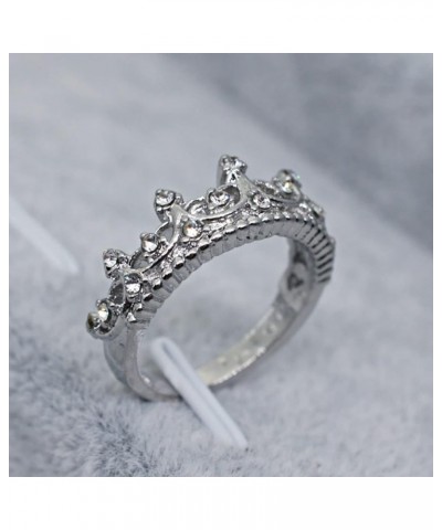 2023 New Diamond Encrusted Crown Ring Fashion Simple Zircon Ring Simple Personality Character Rings Ring for Women and Girls ...