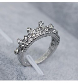 2023 New Diamond Encrusted Crown Ring Fashion Simple Zircon Ring Simple Personality Character Rings Ring for Women and Girls ...