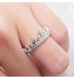 2023 New Diamond Encrusted Crown Ring Fashion Simple Zircon Ring Simple Personality Character Rings Ring for Women and Girls ...