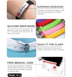 Personalized Medical Alert Bracelets | Silicone Wristband Medical ID Bracelet for Boys Girls | Free Engraved Medical Bracelet...