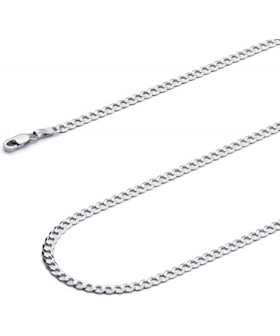 14K Solid Gold Cuban Link Curb Chains (Select Options) 18 Inches White Gold $1.00 Necklaces