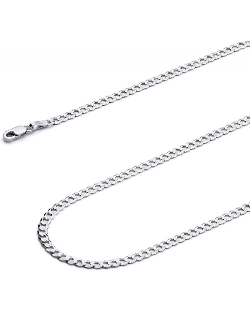 14K Solid Gold Cuban Link Curb Chains (Select Options) 18 Inches White Gold $1.00 Necklaces