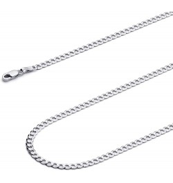 14K Solid Gold Cuban Link Curb Chains (Select Options) 18 Inches White Gold $1.00 Necklaces