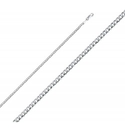 14K Solid Gold Cuban Link Curb Chains (Select Options) 18 Inches White Gold $1.00 Necklaces