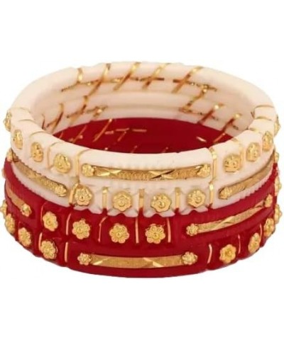 Meenakshi imitation Pack of 4 Gold Plated Plastic Acrylic Bangles for Women Casual Daily Wear Bangle Set Red 2.4 $16.00 Brace...