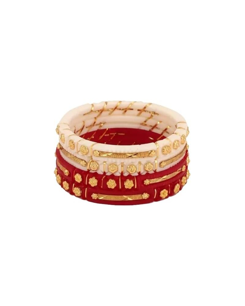 Meenakshi imitation Pack of 4 Gold Plated Plastic Acrylic Bangles for Women Casual Daily Wear Bangle Set Red 2.4 $16.00 Brace...