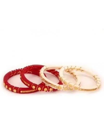 Meenakshi imitation Pack of 4 Gold Plated Plastic Acrylic Bangles for Women Casual Daily Wear Bangle Set Red 2.4 $16.00 Brace...