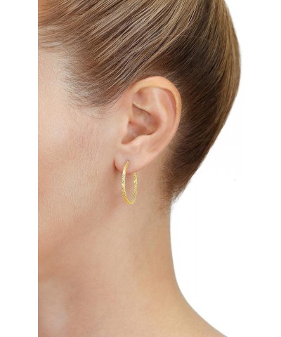 14k Yellow Gold Twisted Square Tube Hoop Earrings 25mm - 1'' $54.60 Earrings