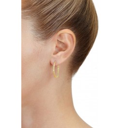 14k Yellow Gold Twisted Square Tube Hoop Earrings 25mm - 1'' $54.60 Earrings