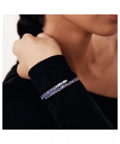 Cuff Tennis Bracelets for Women - Adjustable Stretch Wristband Cubic Zirconia Dainty Classic Tennis Bracelet Fashion Jewelry ...