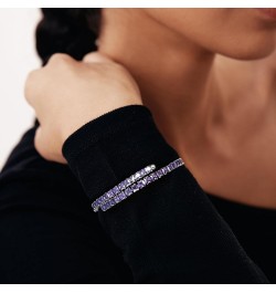 Cuff Tennis Bracelets for Women - Adjustable Stretch Wristband Cubic Zirconia Dainty Classic Tennis Bracelet Fashion Jewelry ...