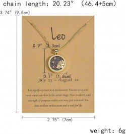 Zodiac Coin Embossed Necklace Graduation Gifts for Her Disc 12 Constellation Astrology Horoscope 14K Gold Plated Crystal Roun...