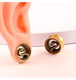 8mm-25mm (0g-1") Snake Ear Plugs Tunnels Ear Gauges 316 Stainless Steel Hypoallergenic Earrings Expander Body Piercing Jewelr...