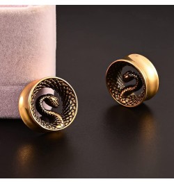 8mm-25mm (0g-1") Snake Ear Plugs Tunnels Ear Gauges 316 Stainless Steel Hypoallergenic Earrings Expander Body Piercing Jewelr...