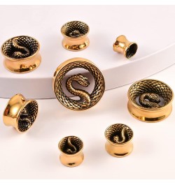 8mm-25mm (0g-1") Snake Ear Plugs Tunnels Ear Gauges 316 Stainless Steel Hypoallergenic Earrings Expander Body Piercing Jewelr...