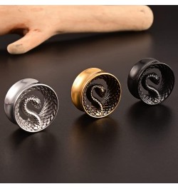 8mm-25mm (0g-1") Snake Ear Plugs Tunnels Ear Gauges 316 Stainless Steel Hypoallergenic Earrings Expander Body Piercing Jewelr...