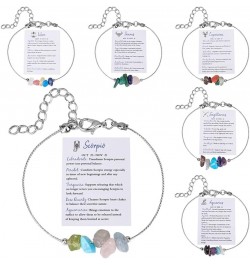 Zodiac Natural Stone Horoscope Bracelets 12 Constellation Astrology Healing Gemstone Crystal Card Packaging Horoscope Bracele...