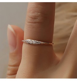 Women Engagement Rings Inlaid Zircon Exquisite Jewelry Simple Proposal Rings Bridal Wedding Band for Wife (Silver, 8) Silver ...