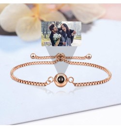 Custom Photo Projection Bracelet Personalized Bracelet with Picture Inside 100 Languages I Love You Bracelet for Women, Coupl...