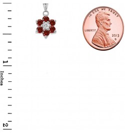 Dainty Sterling Silver Personalized Birthstone CZ Flower Pendant Necklace September Birthstone 16.0 Inches $22.22 Necklaces