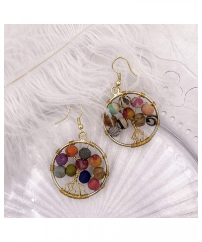 Handmade Earrings for Women Colorful Upcycled Fabric Beads Boho Statement Drop Dangle Style T010 $8.92 Earrings