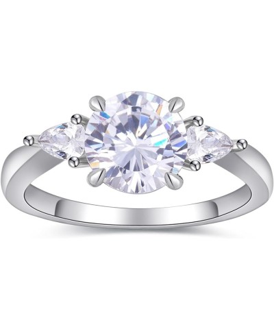 1.5/2/3CT Moissanite Engagement Rings for Women,Women's Three/Multi Stone Engagement Promise Ring in 925 Sterling Silver with...