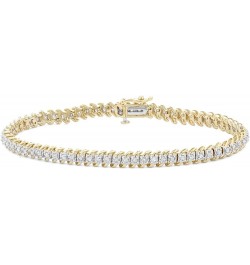 1.00 Carat Total Weight (CTTW) 10K White/Yellow Gold Diamond Tennis Bracelet for Women Yellow Gold $283.56 Bracelets