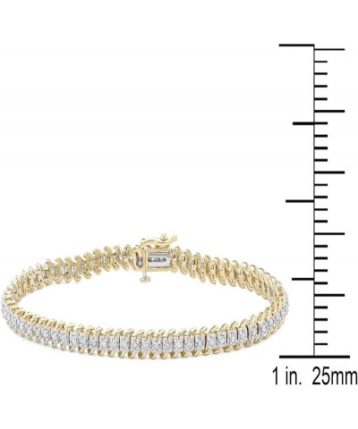 1.00 Carat Total Weight (CTTW) 10K White/Yellow Gold Diamond Tennis Bracelet for Women Yellow Gold $283.56 Bracelets