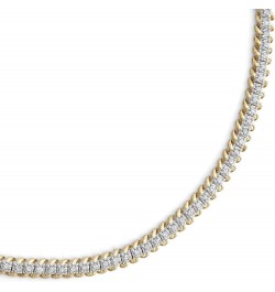 1.00 Carat Total Weight (CTTW) 10K White/Yellow Gold Diamond Tennis Bracelet for Women Yellow Gold $283.56 Bracelets