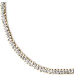 1.00 Carat Total Weight (CTTW) 10K White/Yellow Gold Diamond Tennis Bracelet for Women Yellow Gold $283.56 Bracelets