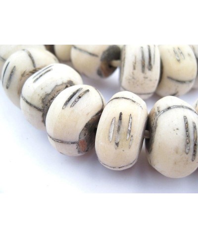 Carved White Bone Beads - Full Strand of Fair Trade Artisanal African Beads - (Tribal) Tribal $19.17 Bracelets