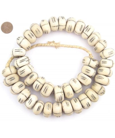 Carved White Bone Beads - Full Strand of Fair Trade Artisanal African Beads - (Tribal) Tribal $19.17 Bracelets