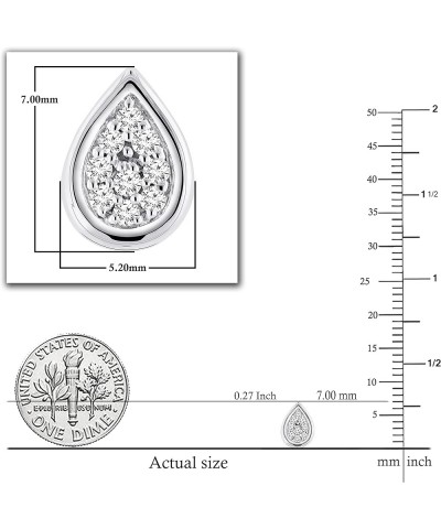 0.10 Carat (ctw) Round White Diamond Ladies Pear Shape Teardrop Stud Earrings 1/10 CT, Available in Metal 10K/14K/18K Gold & ...