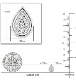 0.10 Carat (ctw) Round White Diamond Ladies Pear Shape Teardrop Stud Earrings 1/10 CT, Available in Metal 10K/14K/18K Gold & ...